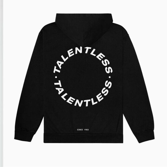 Talentless Pitch Black Circle Logo Pullover Hoodie Cozy  Sweatshirt Sz Small - Picture 10 of 12